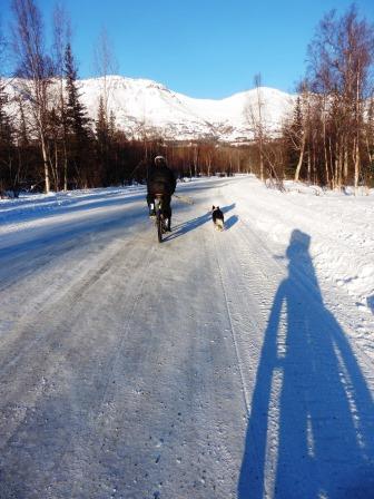 Pete and Ryder heading up Murphy Road
